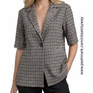 Kal Rieman Singe Button Woven Blazer